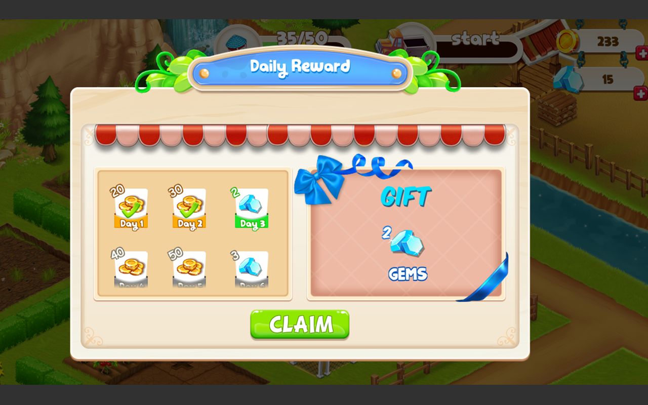 Farm Growing Saga daily rewards